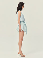 Pearl beaded Lace square-necked vest