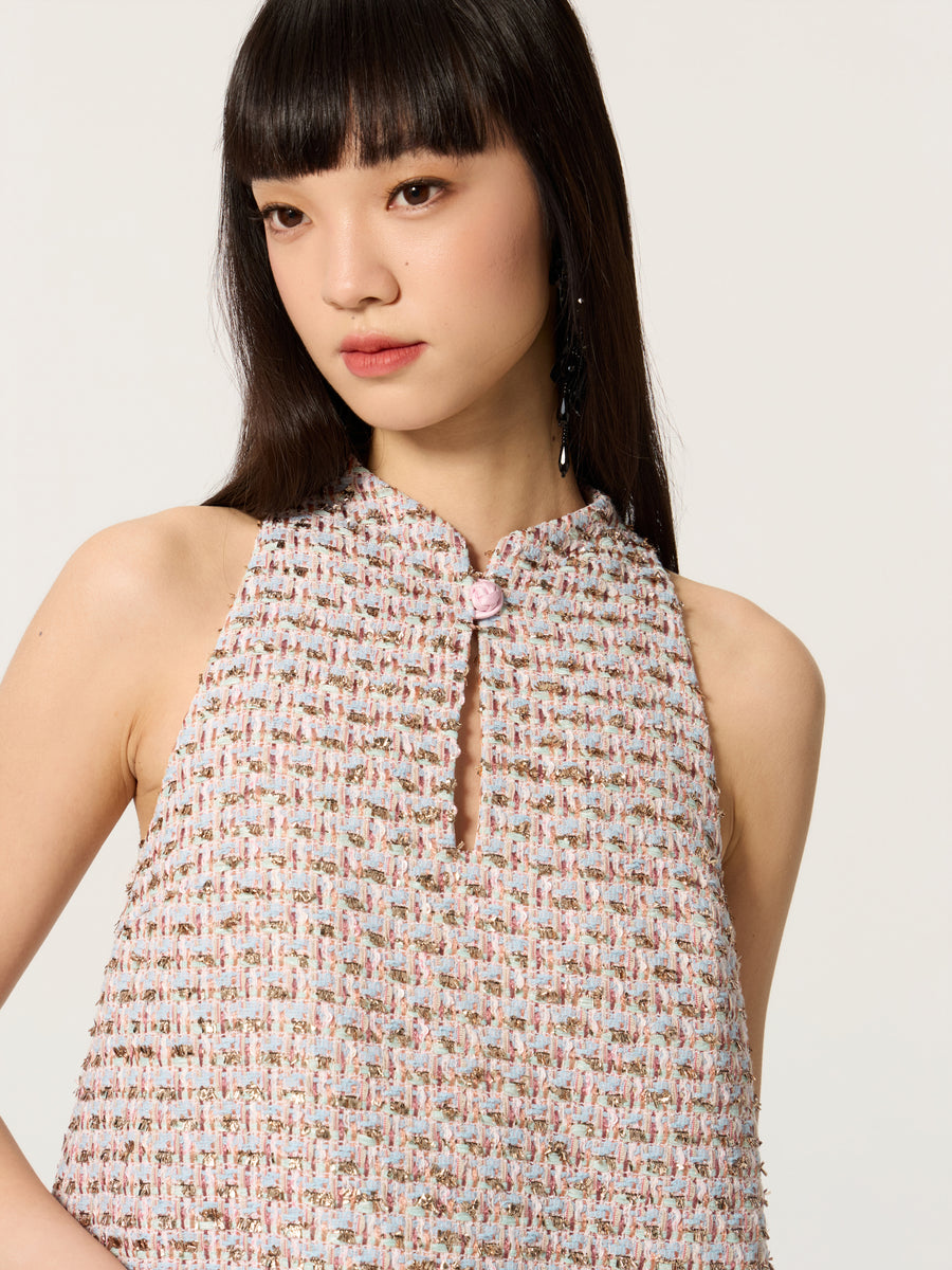 Qipao Collar Sleeveless Dress