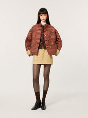 Color-Block Mandarin Collar Tang-Style Top