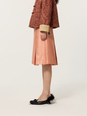 Luo Ling Pink New Chinese Style Chinese I-Panel Pleated Skirt
