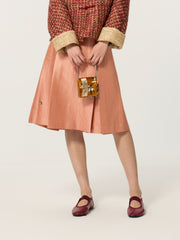 Luo Ling Pink New Chinese Style Chinese I-Panel Pleated Skirt