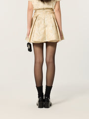 Golden Chinese-style Jacquard Skirt