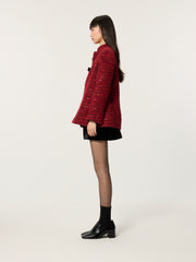 Chinese-Style Slim Fit Tweed Jacket