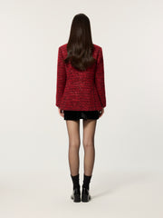 Chinese-Style Slim Fit Tweed Jacket