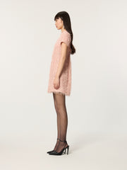 Embroidered Fluffy Chinese Short Sleeve Dress