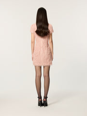 Embroidered Fluffy Chinese Short Sleeve Dress