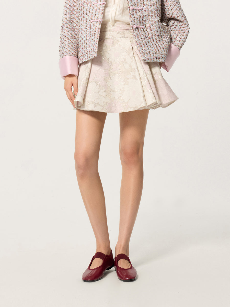 Pink Chinese-style Jacquard Skirt
