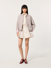 Color-Block Mandarin Collar Tang-Style Top