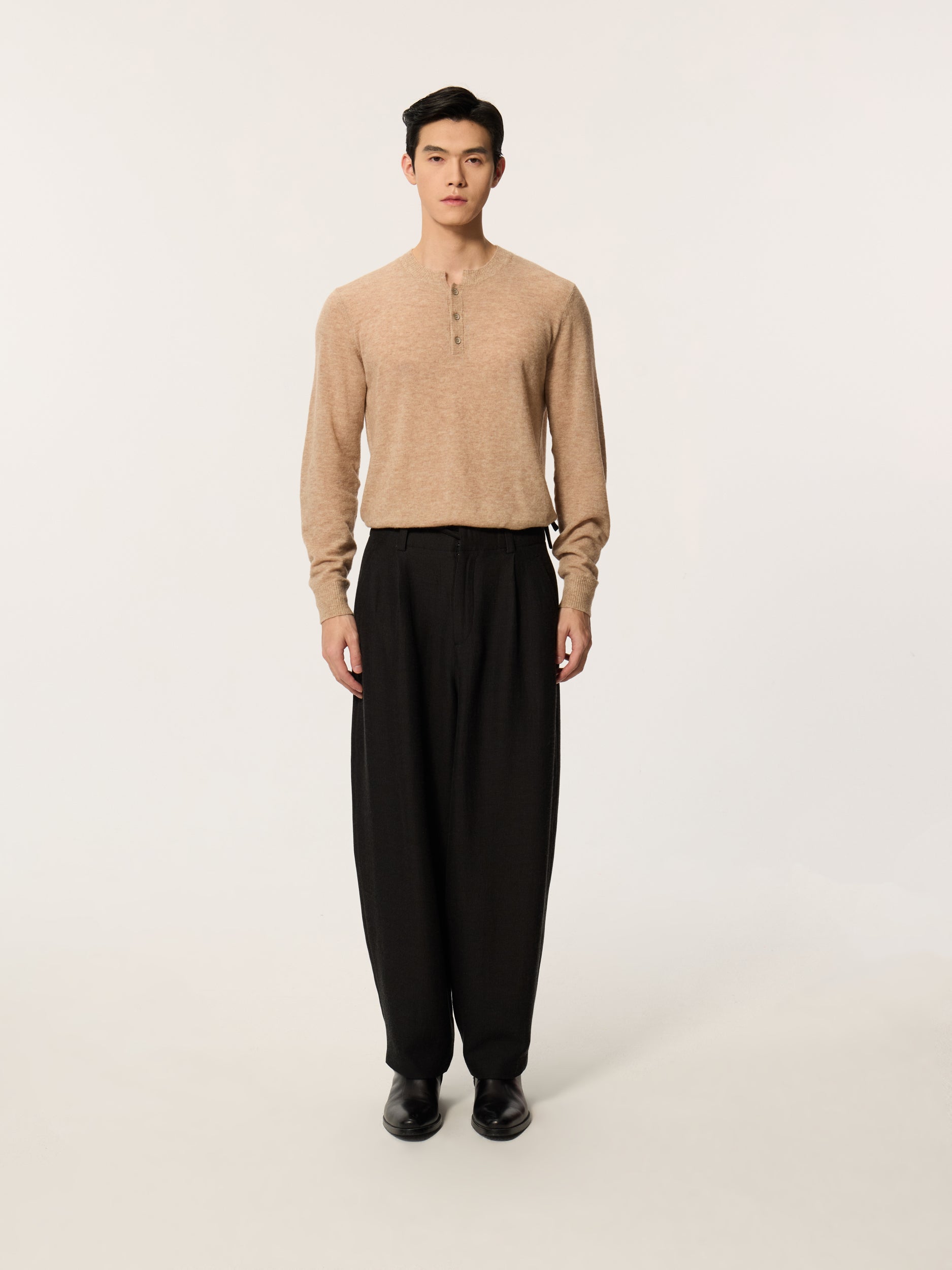 Wu He Chinese-style Polo Collar Knitwear