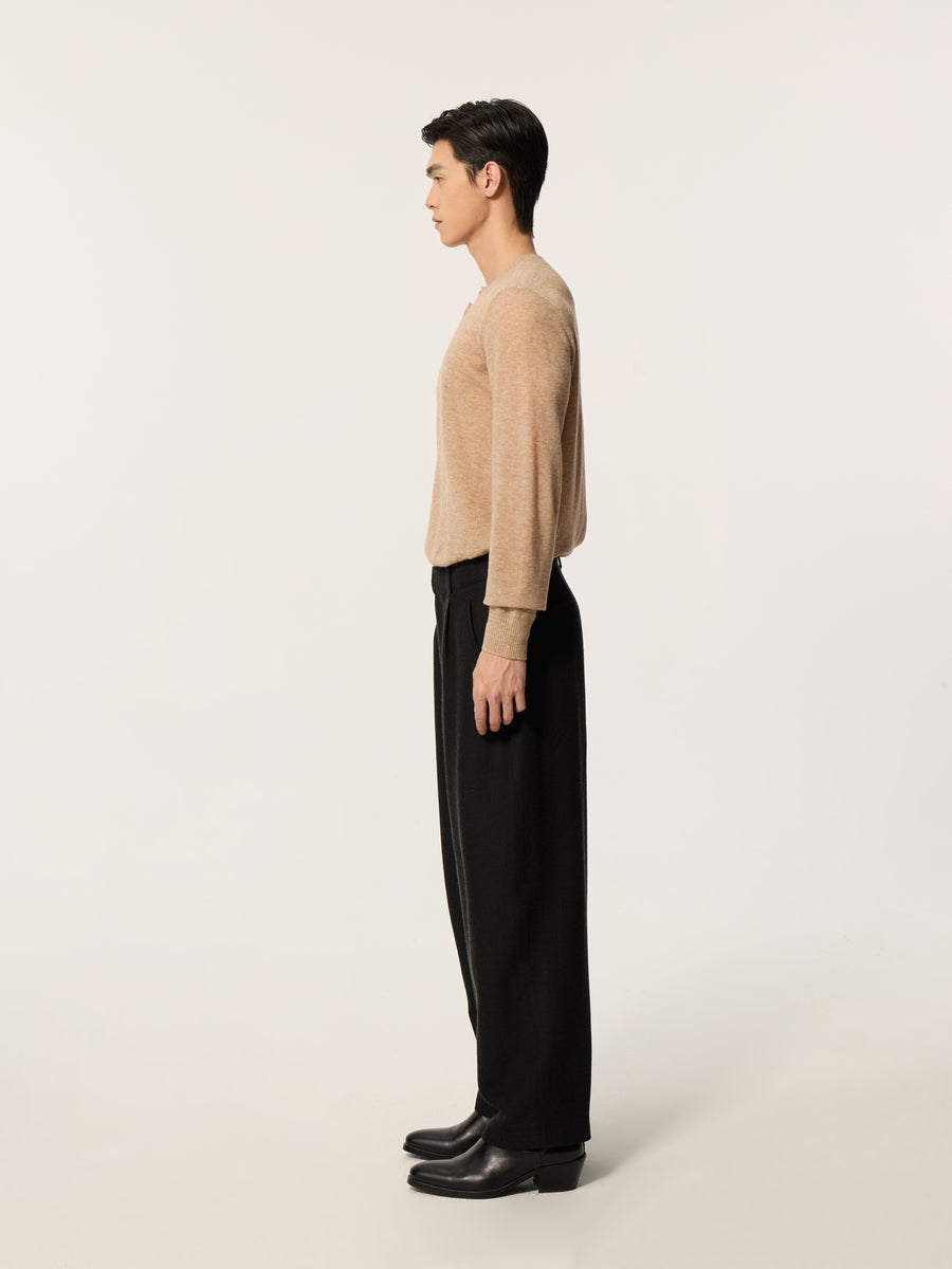 Wu He Chinese-style Polo Collar Knitwear