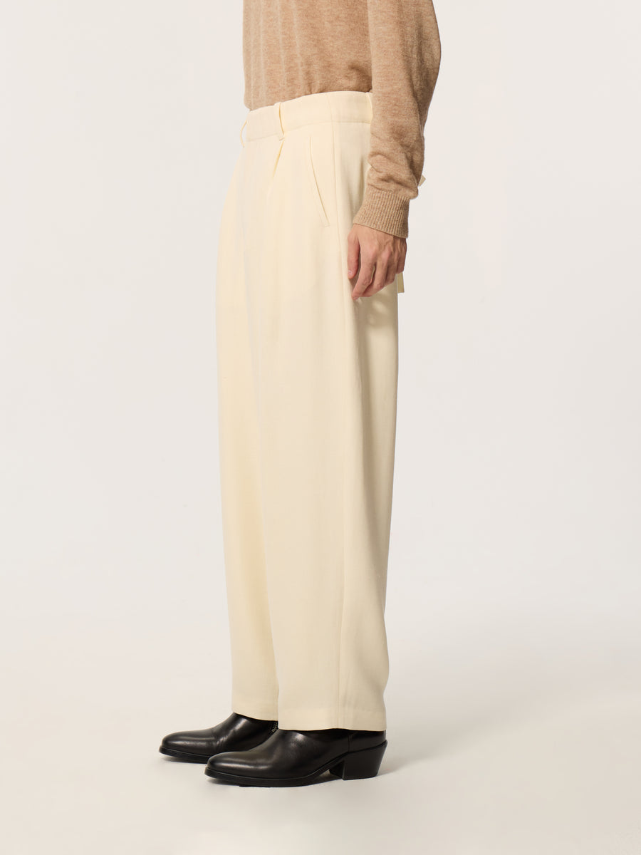 Linfeng Chinese-style wide-leg belt trousers
