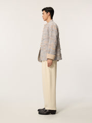 Embroidered inkstone, stand-up collar, flared sleeves Tang-style coat