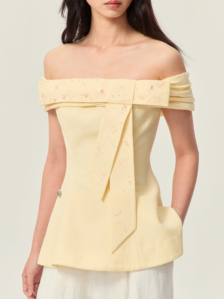 Off shoulder top with bow