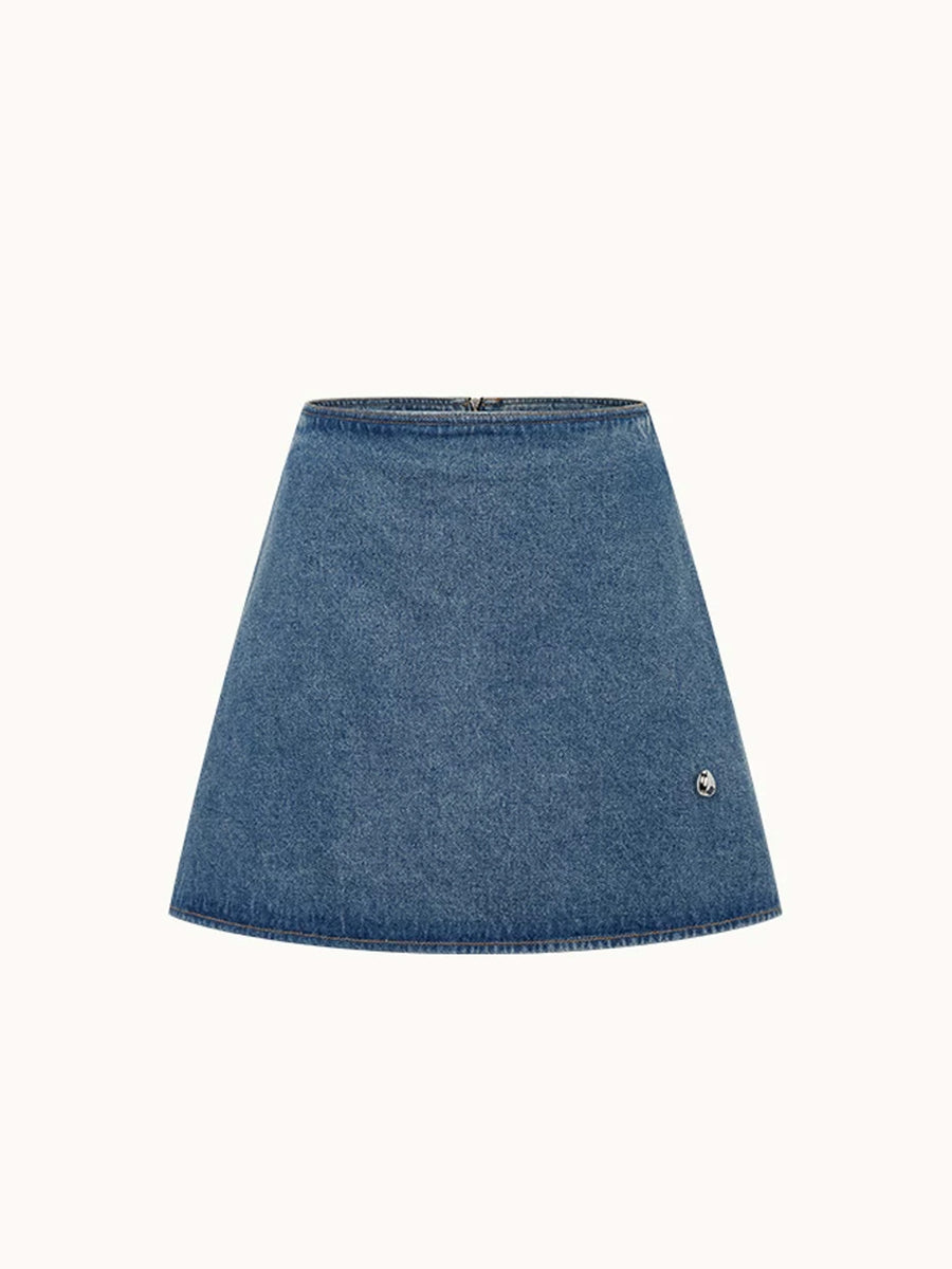 Denim Double layered mini skirt