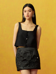 New Chinese-style Square Neck Vest