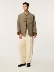 Linfeng Chinese-style wide-leg belt trousers